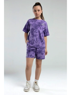 Kız Çocuk Mor Şort Takım