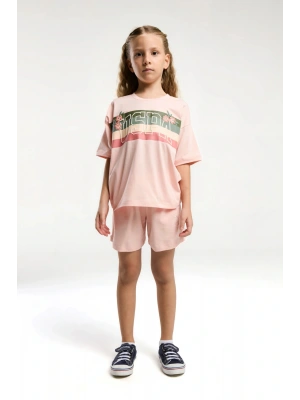 Kız Çocuk Pembe Şort Takım