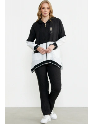 Blok Renk Geçişli Tunik Takım - Siyah