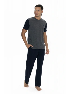 U.s Polo Assn. 18898 Erkek Kısa Kollu Bisiklet Yaka Pijama Takımı-Antrasitmelanj