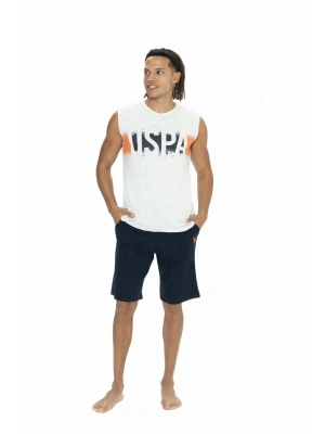 18885 Erkek Kar Melanj Kolsuz Bisiklet Yaka Şort Takım