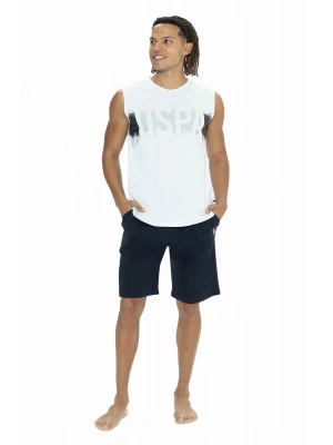 U.s Polo Assn. 18885 Erkek Kolsuz Bisiklet Yaka Şortlu Pijama Takımı-Mavi