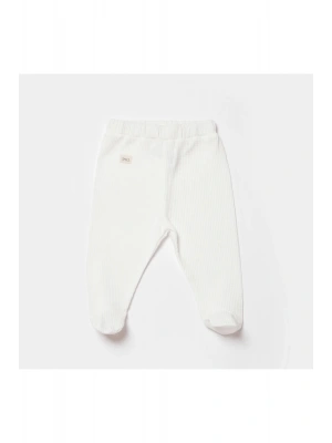 Bibaby Biorganic Waffle Smile Patikli Pantolon 57899 Ekru