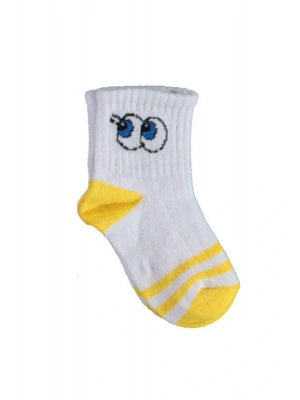 Organik Çorap Soket Kısa Eyes Sarı