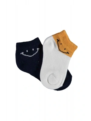 Biorganic Smile 2Li Yaş Patik Çorap 68428 Ekru Lacivert