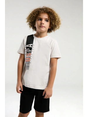 Erkek Çocuk Krem Bermuda Takım