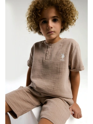 U.S. Polo Assn. Erkek Çocuk Krem Bermuda Takım