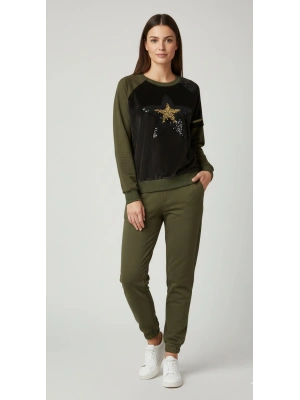 Sementa Zemin Siyah Kenarlar Yeşil Kadın Eşofman Takımı