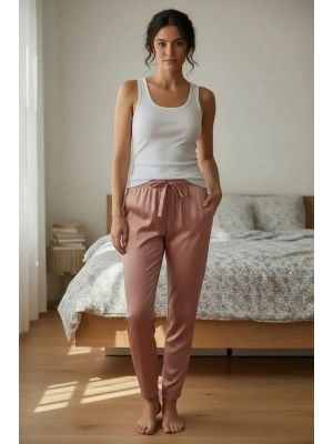 Kadın Kadife Alt Pijama Siyah