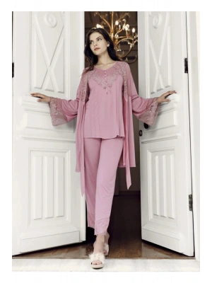 Kadın 3 Lü Sabahlık Pijama Takımı 7303