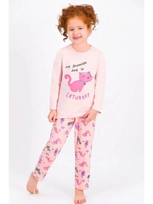 Somon Caturday Kız Çocuk Pijama Takımı