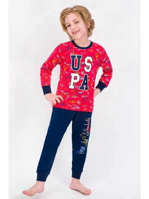U.s. Polo Assn Lisanslı Açık Kırmızı Erkek Çocuk Pijama Takımı