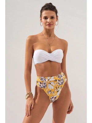 Bonie Dolgulu Straplez Yüksek Bel Bikini Takım Bloom 231225-d