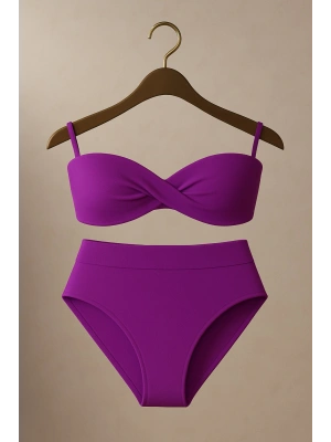 Yeni Sezon Bikini – Dolgulu Straplez Şıklık, Yüksek Bel | 2025 Sezon Renkleriyle