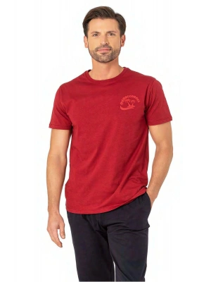 6079 Erkek Kısa Kollu Bisiklet Yaka Pijama Takım-Bordo