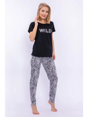Wild Siyah Kadın Slim Fit Takım
