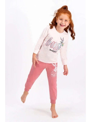 Bugs Bunny Lisanslı Pembemelanj Kız Çocuk Pijama Takımı