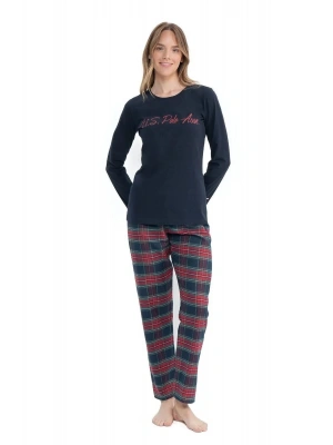U.S. Polo Assn. Kadın Uzun Kollu Yuvarlak Yaka Pijama Takımı S25131