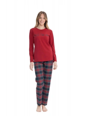 U.S. Polo Assn. 17131 Ekose Desenli Uzun Kollu Yuvarlak Yaka Pijama Takımı