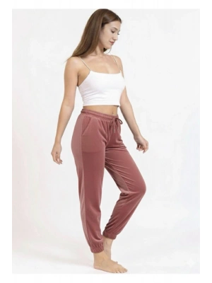 Kadın Soft Cepli Fransız Kadife Tek Alt Pijama