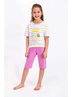 Kız Çocuk Pembe Make A Wish Orkide Kapri Takım - Rp2467-c