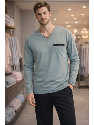 Fit Cotton Düğmeli Yaka Pijama Takımı %100 Saf Pamuk Kumaş