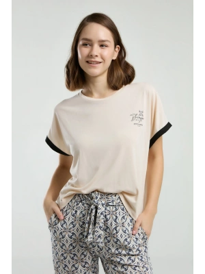 Kadın Krem Pijama Takımı