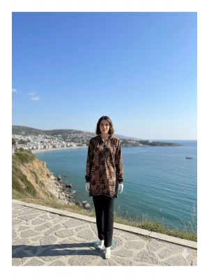Tam Fermuarlı Tunik Boy Kadife Eşofman Takım