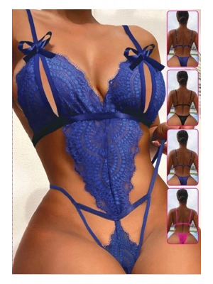 Dantelli Babydoll Özel Bölgesi Açık Fantezi Kostüm Bodysuit