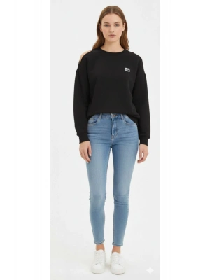 Üç İpli Omuz Detaylı Kadın Sweat