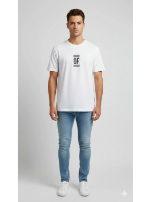 Erkek Beyaz Kısa Kollu Tshirt