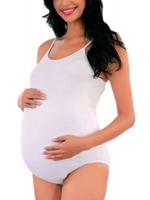 Imer Kadın Beyaz Premıum Modal Hamile Çıtçıtlı Zıbın 9253