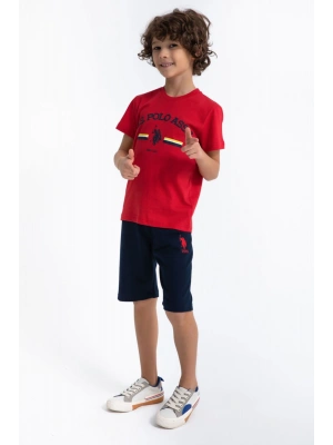 U.s. Polo Assn Basic Kırmızı Erkek Çocuk Bisiklet Yaka Bermuda Takım