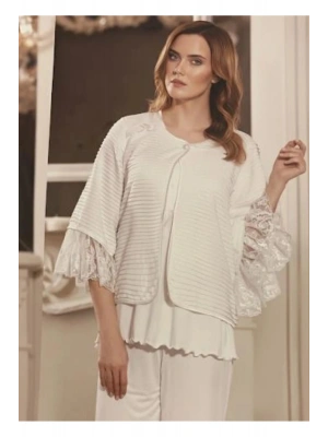Ekru Lohusa Sabahlık Pijama Takımı 852