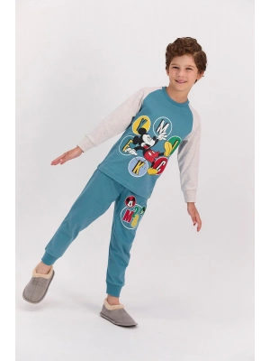 Mickey Mouse Lisanslı Petrol Mavisi Erkek Pijama Takımı D4612-C