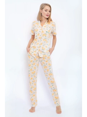 Lemons Kremmelanj Slim Fit Gömlek Pijama Takımı