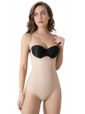 Lazer Kesim Askılı Göğüssüz Slip Vücut Korse