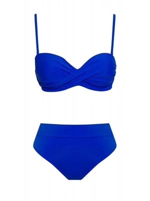 Bonie Dolgulu Straplez Yüksek Bel Bikini Takım