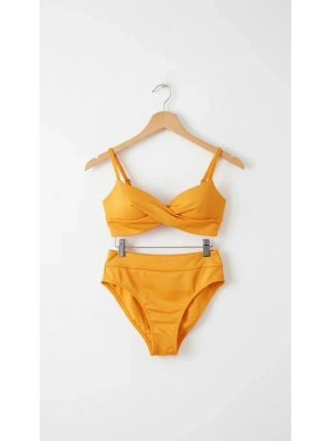 Bonie Dolgulu Straplez Yüksek Bel Bikini Takım