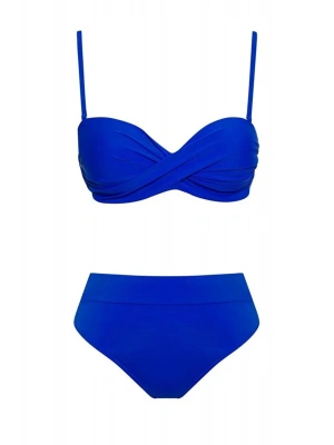 Bonie Dolgulu Straplez Yüksek Bel Bikini Takım