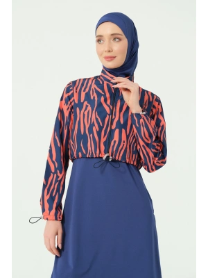 Desenli Crop Tesettür Mayo