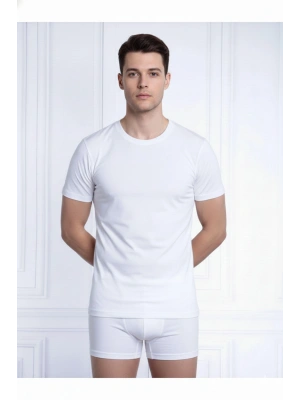 Erkek Beyaz 2li Tender Cotton T-shirt 9675