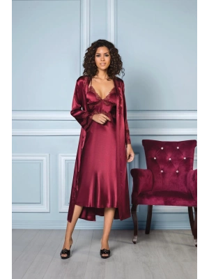 Saten Altılı Gelin Çeyiz Seti - 6960 Bordo