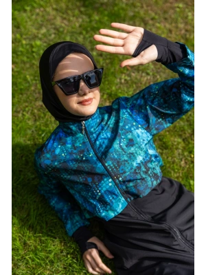 Parmak Geçirmeli Crop Tesettür Mayo