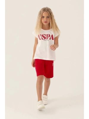 us1833Kız Garson Bermuda Takım Kırmızı