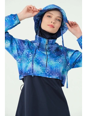 Crop Görünümlü Şapkalı Tesettür Mayo DLX-25346