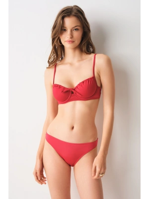 Gia Balenli Balkonet Bikini Tek Üst Kırmızı 249120