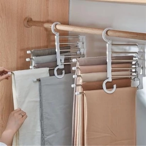 ANTIKBEDESTEN®  Hareketli Dolap İçi Pantolon Kravat Şal Askı Sistemi Düzenleyici Katmanlı Askılık Organizer