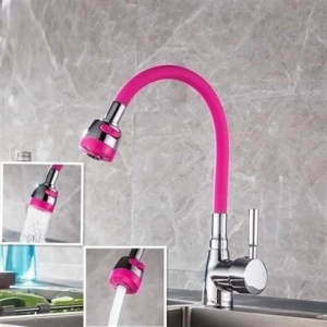 ANTIKBEDESTEN® Oynar Başlıklı Tasarruflu Kubar Musluk Borusu ve Başlığı  Pembe