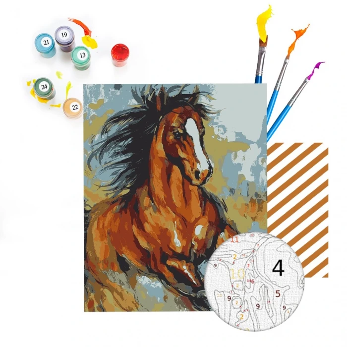 Magic Art Sayılarla Tuval Boyama At